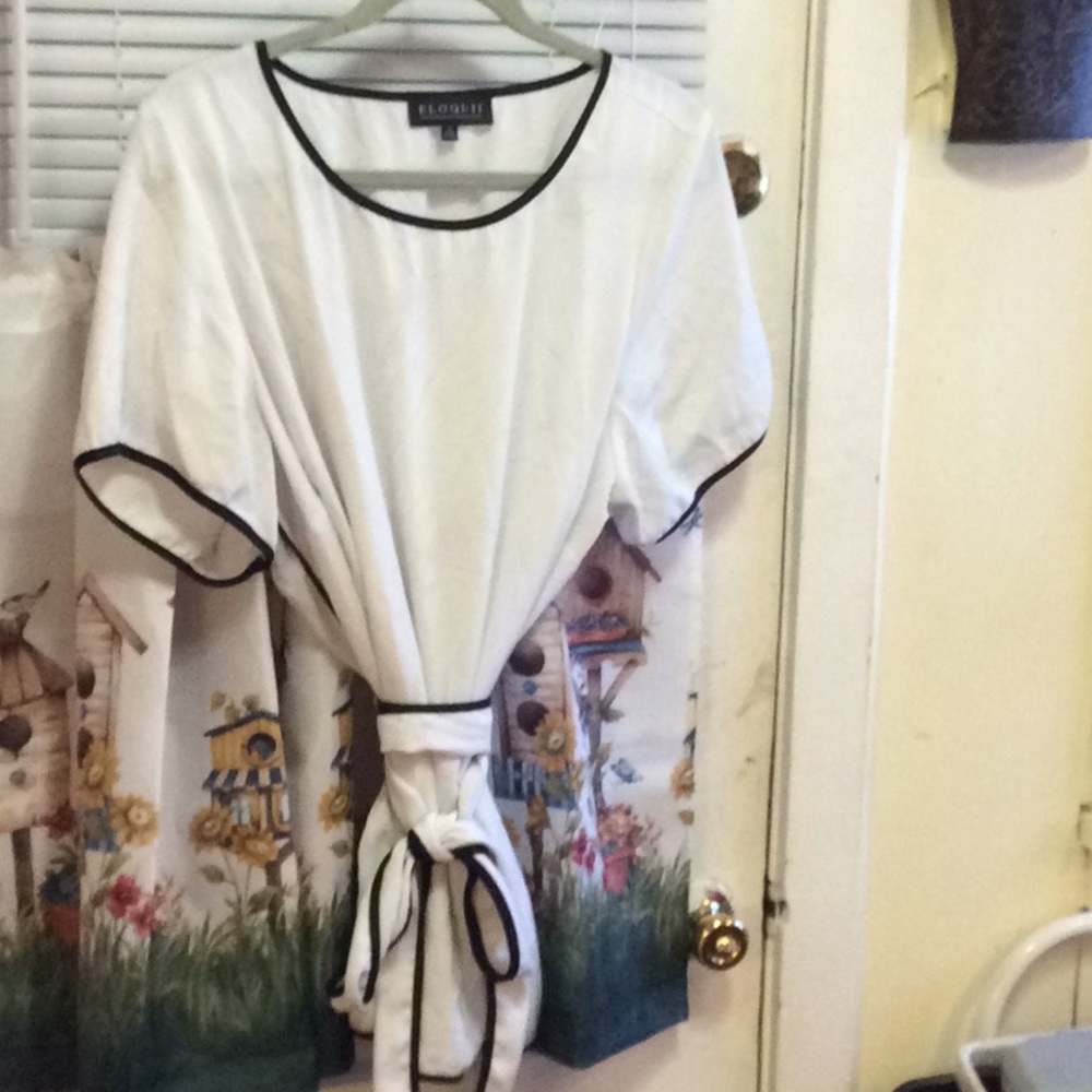 Eloquii white blouse 22 tie waist